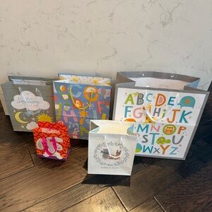 Assorted Colorful Kids Baby Gift Bags - Alphabet & Playful Designs bundle